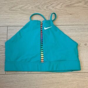 Nike Teal sports bra with Rainbow Stripe